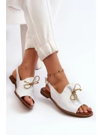 Kožené ploché sandály Zazoo 2898 bílé