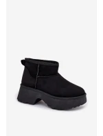 Dámské Nízké Sněhule Na Zasun S Oteplením S Hřejivým Kožíškem Černé Mavelle