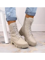 Kožené pohodlné zateplené boty Rieker W RKR613 beige