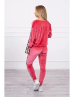 Velurová souprava Love raspberry