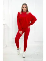 3-dílný set mikina + top + legíny červená 3-dílný set mikina + top + legíny červená