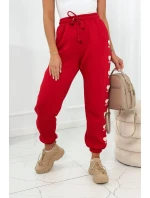 Bavlněné kalhoty Amour Červený