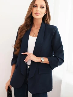 Dámská sako bez zapínání s podšívkou S/M modrá