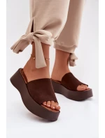 Ženské platformové nazouváky Čokoládové Liorisse