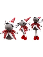 Dekorativní sob na teleskopických nohách 45-60CM červené dětské