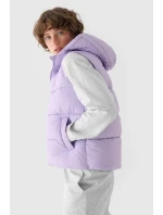 Dámský Péřový Bezrukávník S Kapucí Fialový 4F 4FWAW24TVJAF141-52S