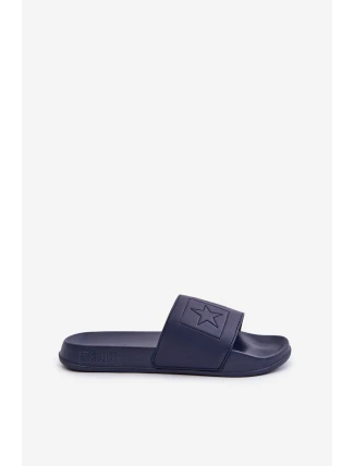 Lehké Pánské Pantofle S Logem Big Star OO174031 Tmavě Modré