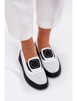 Dámské Kožené Mokasíny Na Platformě A Klínu Bílé Vinceza 79522