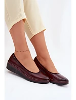 Kožené dámské polobotky na platformě Vinceza 39987 bordó