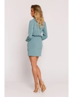 M783 Mini šaty s límečkem - agave M783 Mini šaty s límečkem - agave