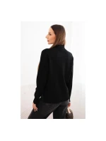 Dámský svetr volný styl 35209 Černá - K-Fashion