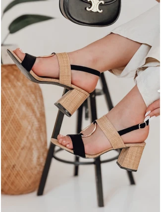 Dámské sandály na jehlovém podpatku ROMELLA black FashionStreet ZY0752