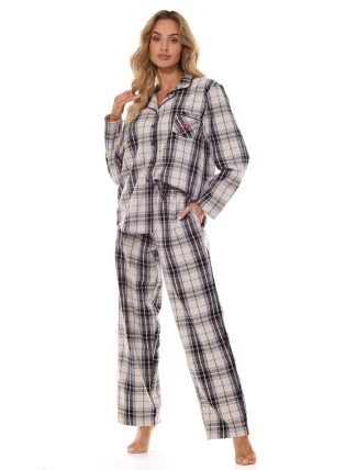 Dámské pyžamo Roxy 2475 Ecru-černá - L&L Lamp