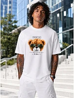 Pánské bavlněné tričko oversize s potiskem FashionStreet NX1023R Pánské bavlněné tričko oversize s potiskem FashionStreet NX1023R