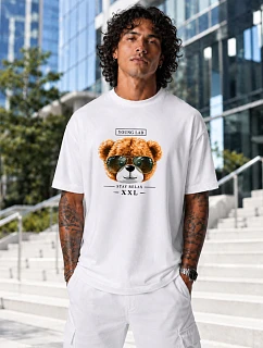 Pánské bavlněné tričko oversize s potiskem FashionStreet NX1023R