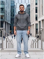 Pánská mikina s kapucí a potiskem ORIGINALS, tmavě šedá, FashionStreet NX5151BX Pánská mikina s kapucí a potiskem ORIGINALS, tmavě šedá, FashionStreet NX5151BX