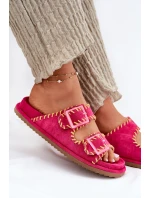 Dámské Pantofle S Přezkami A Dekorativním Obšitím Fuchsie Visley Dámské Pantofle S Přezkami A Dekorativním Obšitím Fuchsie Visley