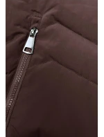 Hnědá dámská zimní bunda s kožešinovou podšívkou (LHD-23023) Hnědá dámská zimní bunda s kožešinovou podšívkou (LHD-23023)