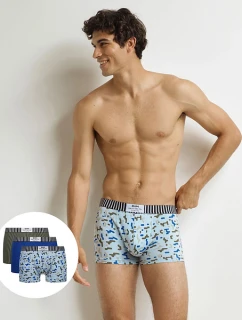 Pánské módní boxerky 3 ks DIM VIBES BOXER 3x - DIM - modrá