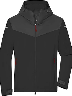 Daiber JN 1180 Pánská outdoorová softshellová bunda 02.1180 black/carbon/light red