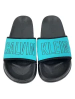 Plážové pantofle KW0KW00728 tyrkysová - Calvin Klein Plážové pantofle KW0KW00728 tyrkysová - Calvin Klein