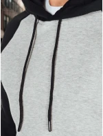 Pánská šedá základní mikina s kapucí FashionStreet BX5892 Pánská šedá základní mikina s kapucí FashionStreet BX5892