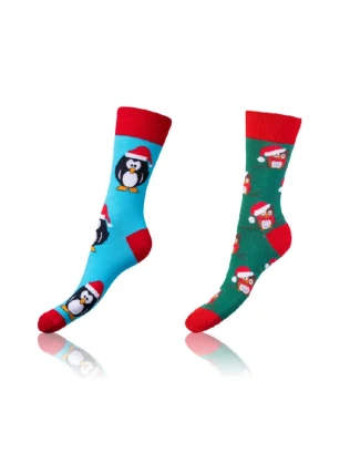 Veselé ponožky 2 páry CRAZY SOCKS 2x - BELLINDA - světle modrá