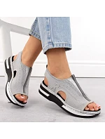 Pohodlné nazouvací sandály Rieker W RKR686 metallic