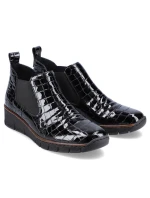 Kožené boty z hadí kůže Rieker W R474 černé