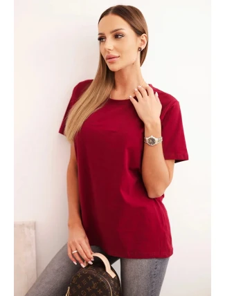 Dámská bavlněná blůza klasického střihu bordová