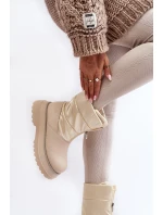 Dámské sněhové boty s tlustou podrážkou GOE MM2N4079 Bežové