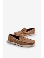 Mužské mokasíny z ekologického semiše béžové Rivanell