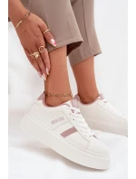 Dámské Sneakersy Na Platformě Big Star SS274346 Bílé Dámské Sneakersy Na Platformě Big Star SS274346 Bílé