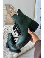 Dámské kožené kotníkové boty na klínu s vyhříváním Vinceza 39950 tmavě zelené