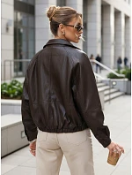 Dámská kožená oversize hnědá bunda FashionStreet TY5663