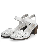Kožené pohodlné sandály Rieker W RKR650 white Kožené pohodlné sandály Rieker W RKR650 white