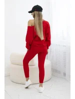 3-dílný set mikina + top + legíny červená 3-dílný set mikina + top + legíny červená