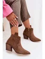 Kovbojky z pravé semišové kůže Zazoo 3153 Khaki