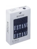 Pánské boxerky 3PACK 4277-1003 Tmavě modrá / šedá mix vzor - Mustang