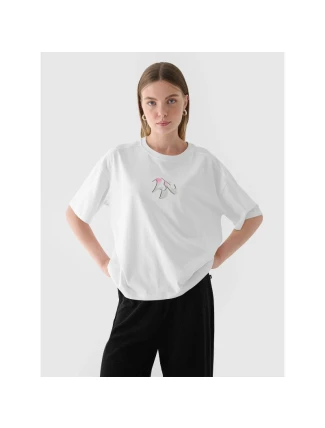 Dámské tričko oversize s potiskem 4F 4FRAW24TTSHF2582-10S