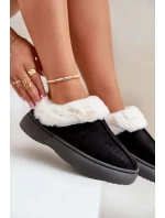 Dámské Pantofle S Kožešinou Černé Zinntia
