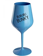 BUBUBUBLINKY - modrá nerozbitná sklenice na víno 470 ml