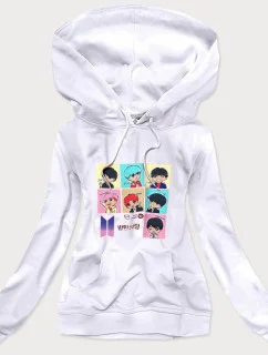 Bílá dámská sportovní mikina s potiskem (N7283)