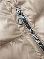 Cappuccino-černá dámská oboustranná zimní bunda s kapucí (B8202-1021)