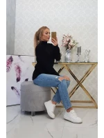 Poloviční svetr s rolákem černý Poloviční svetr s rolákem černý