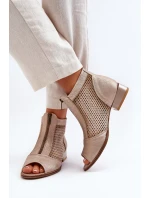 Dámské boty na plochém podpatku s odkrytými prsty Maciejka 06413-25 Zlaté