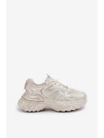 Dámské Tenisky S Odrbanými Na Platformě Béžové Seladwen