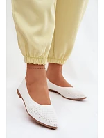 Síťované Materiálové Baleríny Dámské Bílé Sarina