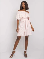 Šaty LK SK 507354.30P bílé a růžové Šaty LK SK 507354.30P bílé a růžové