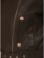 Dámské kožené ramonesky se zipy hnědé FashionStreet TY5641